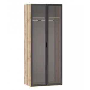 Шкаф для одежды Арден с Витриной 200.04, Черный/Дуб Делано