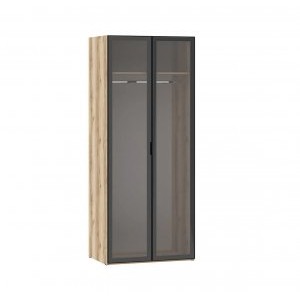 Шкаф для одежды Арден платяной с витриной 200.04, Черный/Дуб Делано