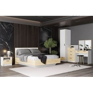 Спальня Оттавия Комплектация 2, Белый Фасадный/Дуб Крафт Золотой