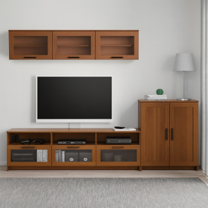 Стенка Билли Икеа для гостиной, современная, цвет ЛДСП орех экко