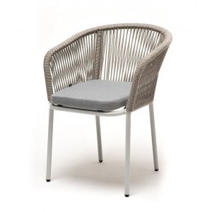 Плетеный стул из роупа Марсель бежево-серый