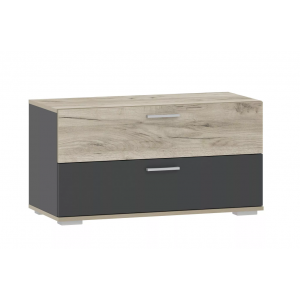 Тумба для обуви Санти НМ 013.25, Антрацит/Дуб Крафт Серый