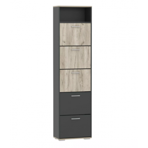 Тумба для обуви Санти НМ 013.26, Антрацит/Дуб Крафт Серый