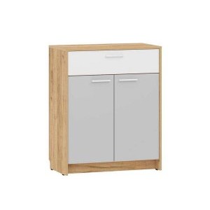 Тумба Нортон НМ 013.76, Дуб крафт золотой/белый/серый камень