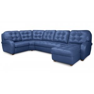 Угловой диван с оттоманкой Соло Galaxy Blue